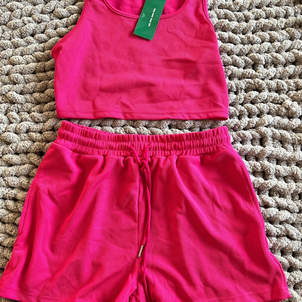 Shorts and crop tank set! New!